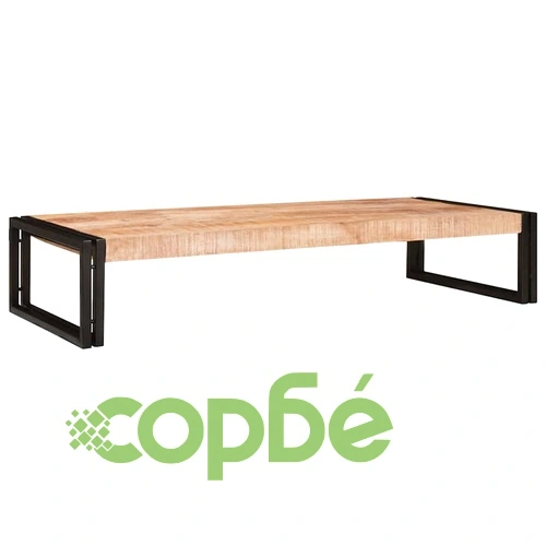 Рафт за баня от мангово дърво и желязо 120x50x23 см ➤ топ цена ➤ sorbe.bg