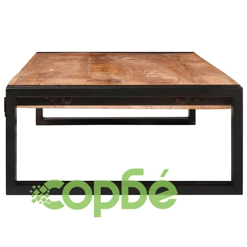 Рафт за баня от мангово дърво и желязо 120x50x23 см ➤ топ цена ➤ sorbe.bg