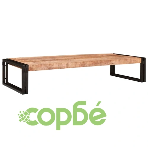 Рафт за баня от мангово дърво и желязо 120x50x23 см ➤ топ цена ➤ sorbe.bg