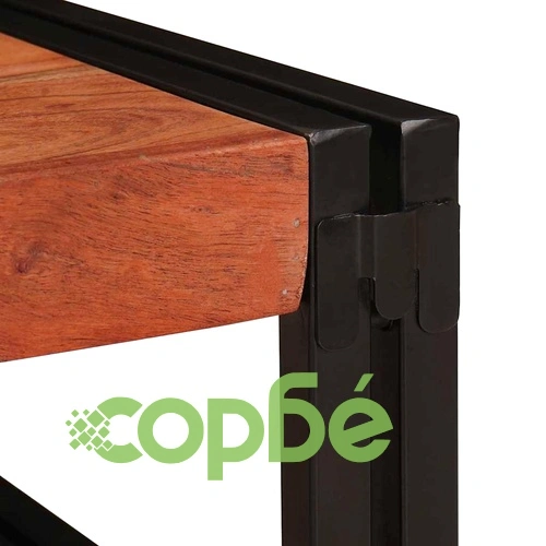 Поличка за баня от мангово дърво и желязо 120x50x23 см ➤ топ цена ➤ sorbe.bg