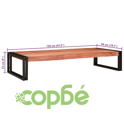 Поличка за баня от мангово дърво и желязо 120x50x23 см ➤ топ цена ➤ sorbe.bg