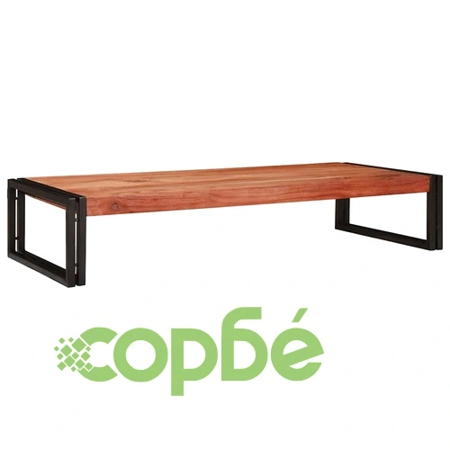 Поличка за баня от мангово дърво и желязо 120x50x23 см ➤ топ цена ➤ sorbe.bg