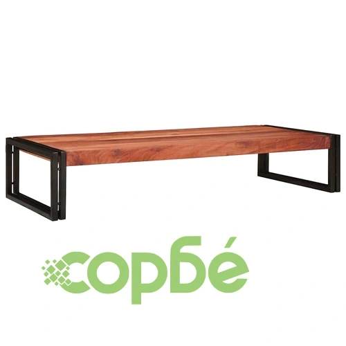 Поличка за баня от мангово дърво и желязо 120x50x23 см ➤ топ цена ➤ sorbe.bg