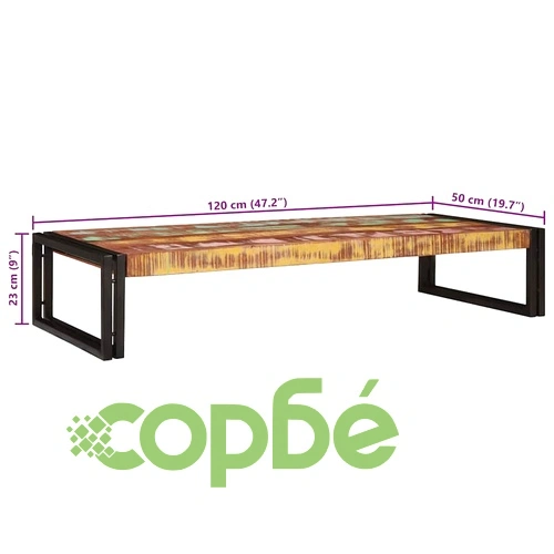 Поличка за баня от мангово дърво и желязо 120x50x23 см ➤ топ цена ➤ sorbe.bg