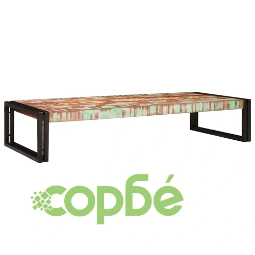 Поличка за баня от мангово дърво и желязо 120x50x23 см ➤ топ цена ➤ sorbe.bg