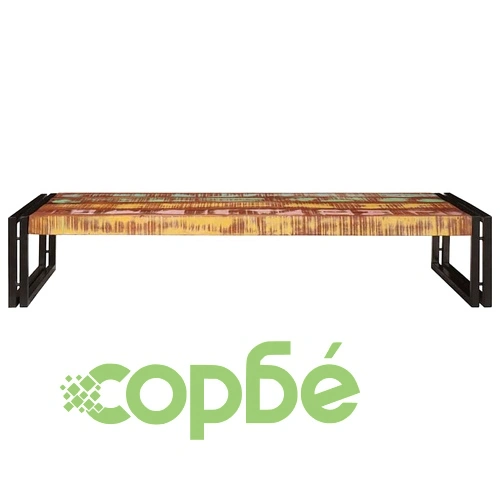 Поличка за баня от мангово дърво и желязо 120x50x23 см ➤ топ цена ➤ sorbe.bg
