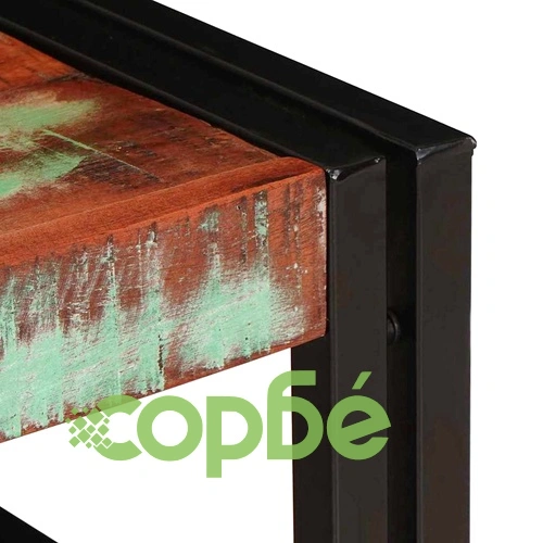Поличка за баня от мангово дърво и желязо 120x50x23 см ➤ топ цена ➤ sorbe.bg