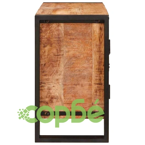 Шкаф за мивка от масивно мангово дърво и желязо 71x33x58 см ➤ топ цена ➤ sorbe.bg