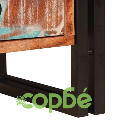 Шкаф за мивка от масивно регенерирано дърво и желязо 71x33x58 см ➤ топ цена ➤ sorbe.bg