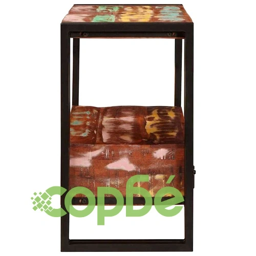 Шкаф за мивка от масивно регенерирано дърво и желязо 71x33x58 см ➤ топ цена ➤ sorbe.bg