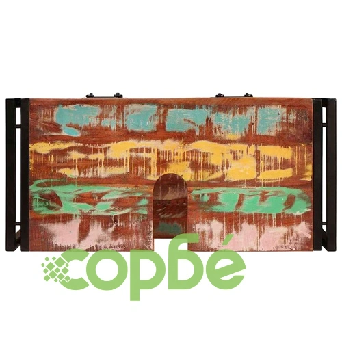 Шкаф за мивка от масивно регенерирано дърво и желязо 71x33x58 см ➤ топ цена ➤ sorbe.bg