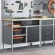 Работна маса от стомана с заключваща се врата - черна 100x55x85 см
