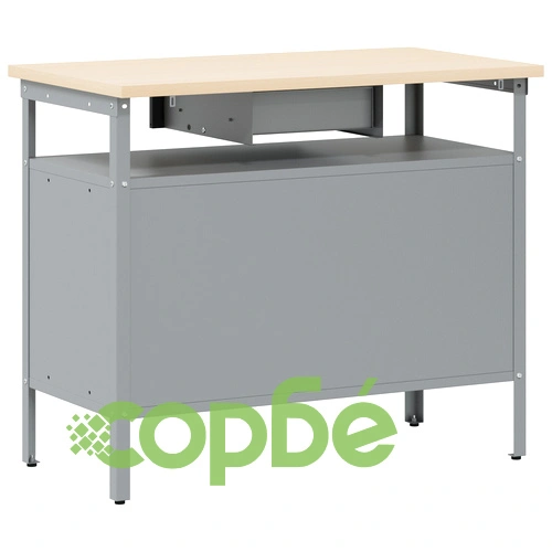 Работна маса от стомана с заключваща се врата - черна 100x55x85 см ➤ топ цена ➤ sorbe.bg