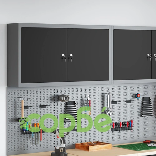 Стенен шкаф за инструменти от стомана, черен, 100x20x55 см ➤ топ цена ➤ sorbe.bg