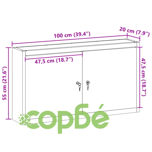Стенен шкаф за инструменти от стомана, черен, 100x20x55 см ➤ топ цена ➤ sorbe.bg