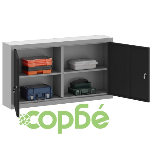 Стенен шкаф за инструменти от стомана, черен, 100x20x55 см ➤ топ цена ➤ sorbe.bg