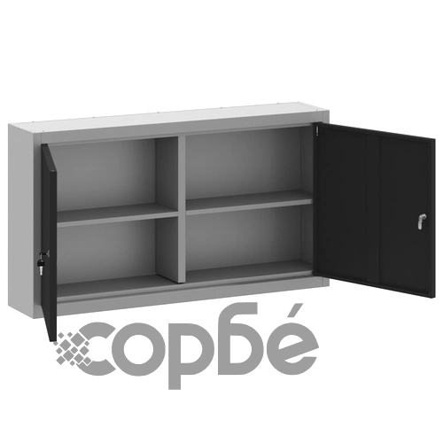 Стенен шкаф за инструменти от стомана, черен, 100x20x55 см ➤ топ цена ➤ sorbe.bg