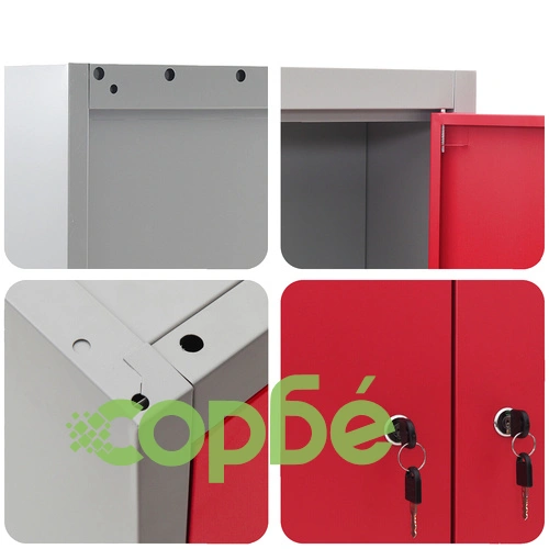 Стенен инструментален шкаф от стомана в червен цвят, 100x20x55 см ➤ топ цена ➤ sorbe.bg