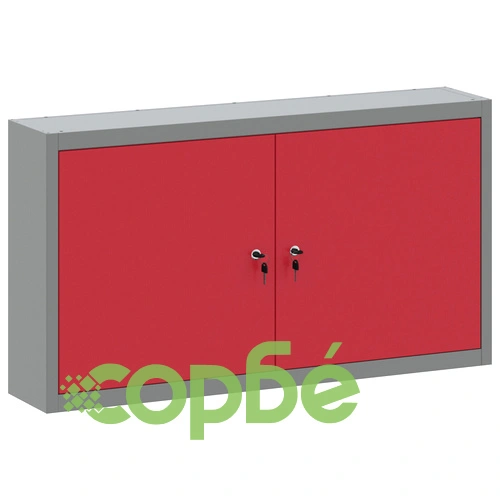 Стенен инструментален шкаф от стомана в червен цвят, 100x20x55 см ➤ топ цена ➤ sorbe.bg