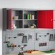 Стенен инструментален шкаф от стомана в червен цвят, 100x20x55 см