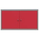 Стенен инструментален шкаф от стомана в червен цвят, 100x20x55 см