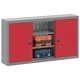 Стенен инструментален шкаф с перфориран панел - червен, 100x20x55 см, стомана