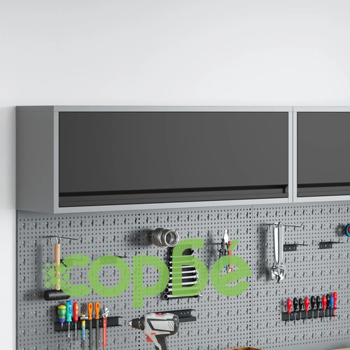 Стенен шкаф за инструменти с газово повдигане от метал, черен, 100x25x35 см ➤ топ цена ➤ sorbe.bg