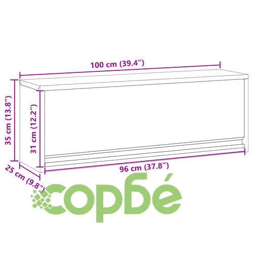 Стенен шкаф за инструменти с газово повдигане от метал, черен, 100x25x35 см ➤ топ цена ➤ sorbe.bg