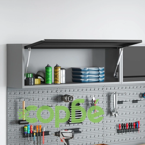 Стенен шкаф за инструменти с газово повдигане от метал, черен, 100x25x35 см ➤ топ цена ➤ sorbe.bg