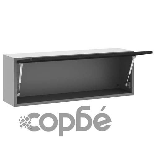 Стенен шкаф за инструменти с газово повдигане от метал, черен, 100x25x35 см ➤ топ цена ➤ sorbe.bg