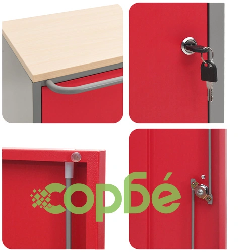 Кутия за инструменти с колела и заключване - Червена, 75x45x85 см, Стоманена ➤ топ цена ➤ sorbe.bg