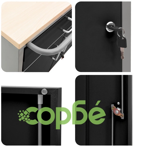 Професионална Кутия за Инструменти с Колела и Заключване - Черна Стоманена 75x45x85 см ➤ топ цена ➤ sorbe.bg