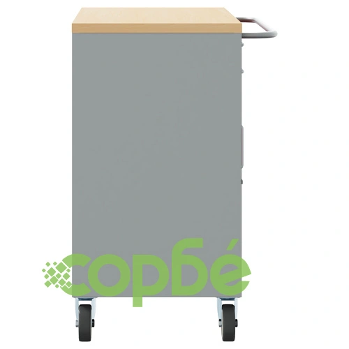 Инструментален шкаф с колела и заключващи се врати, стоманен, червен, 75x45x85 см ➤ топ цена ➤ sorbe.bg