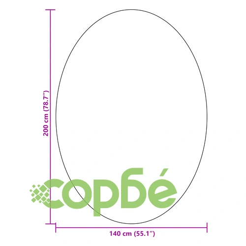Черен кръгъл килим от полиестер 140 x 200 см с неплъзгаща основа ➤ топ цена ➤ sorbe.bg