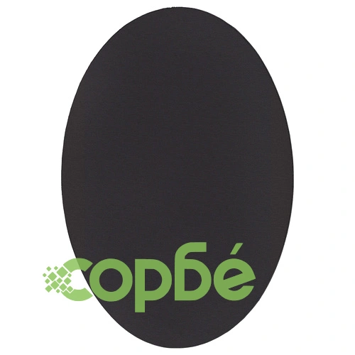 Черен кръгъл килим от полиестер 140 x 200 см с неплъзгаща основа ➤ топ цена ➤ sorbe.bg