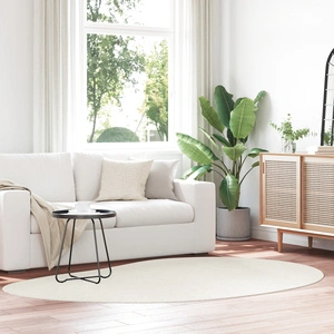 Килим от 100% Памук в Кремав Цвят с Декоративни Инкрустации - 160 x 230 см