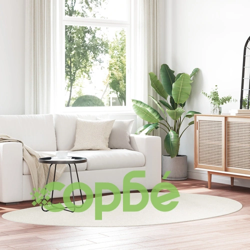 Килим от 100% Памук в Кремав Цвят с Декоративни Инкрустации - 160 x 230 см ➤ топ цена ➤ sorbe.bg