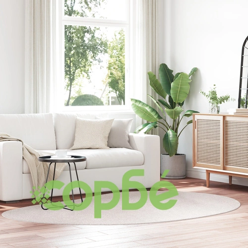 Килим за всекидневна от полипропилен с капков дизайн, бежов цвят, 160 x 230 см ➤ топ цена ➤ sorbe.bg