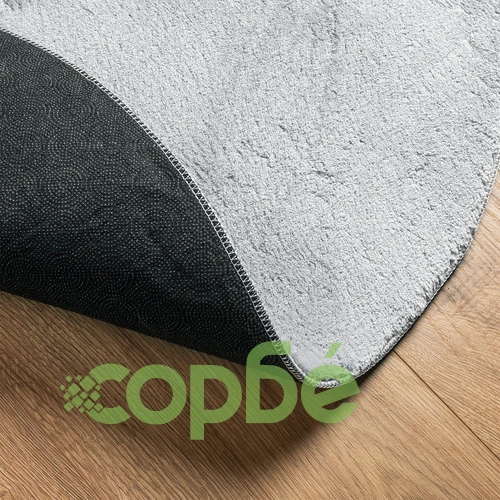 Овален сив килим от полиестер за вътрешно ползване, 160 x 230 см ➤ топ цена ➤ sorbe.bg