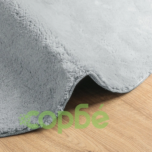 Овален сив килим от полиестер за вътрешно ползване, 160 x 230 см ➤ топ цена ➤ sorbe.bg