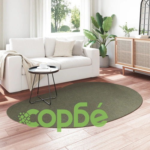 Килим Горско Зелено 140x200 см от Полиестер с Неплъзгаща Основа ➤ топ цена ➤ sorbe.bg