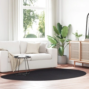 Килим от Вълна в Черен Цвят с Декоративни Инкрустации 160 x 230 см