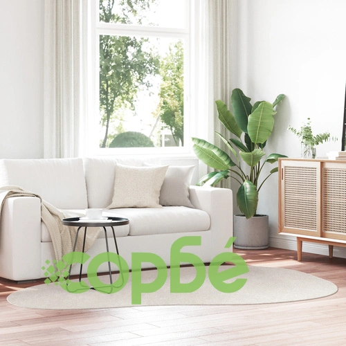 Вълнен килим в пясъчен цвят 160 x 230 см с вълнообразен дизайн за вътрешни помещения ➤ топ цена ➤ sorbe.bg