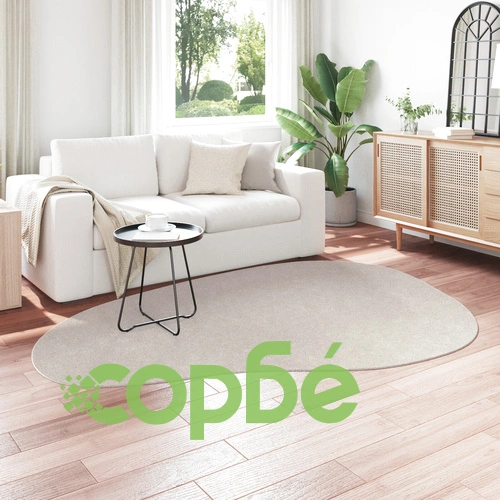 Вълнен килим в пясъчен цвят 160 x 230 см с вълнообразен дизайн за вътрешни помещения ➤ топ цена ➤ sorbe.bg