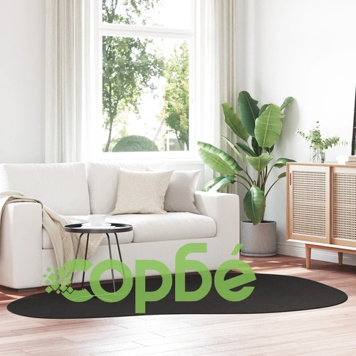 Черен килим от полипропилен 160 x 230 см - Модерен дизайн за всекидневна ➤ топ цена ➤ sorbe.bg