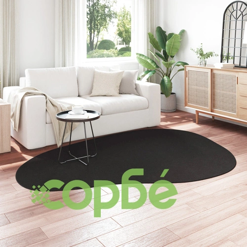 Черен килим от полипропилен 160 x 230 см - Модерен дизайн за всекидневна ➤ топ цена ➤ sorbe.bg