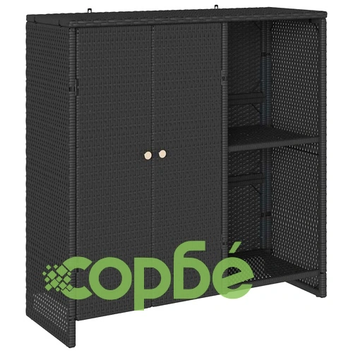 Шкаф за съхранение от ратан черен 100x36x102 см ➤ топ цена ➤ sorbe.bg