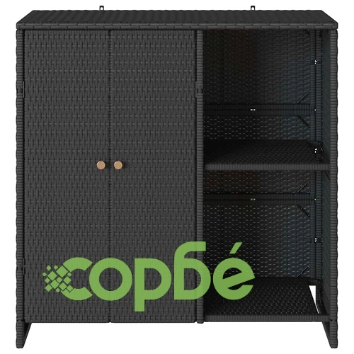 Шкаф за съхранение от ратан черен 100x36x102 см ➤ топ цена ➤ sorbe.bg