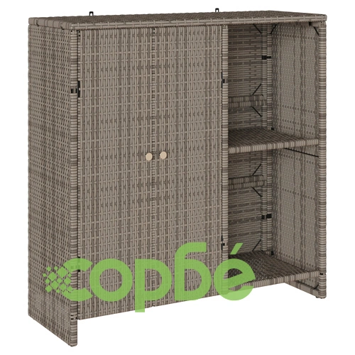 Шкаф за съхранение от натурален ратан, сив, 100x36x102 см ➤ топ цена ➤ sorbe.bg