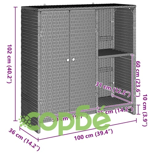Шкаф за съхранение от ратан светлосив 100x36x102 см с 2 врати на топ цена от sorbe.bg Шкаф за съхранение от ратан светлосив 100x36x102 см с 2 врати ➤ топ цена ➤ sorbe.bg